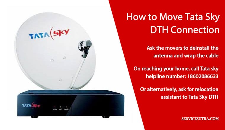 How to move Tata sky DTH connection when relocating 
